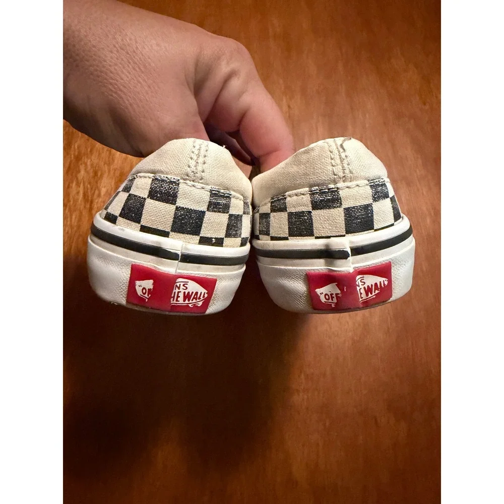 Vans Kids Classic Slip-On Checkerboard Black White Sneakers Size 2.5 721356